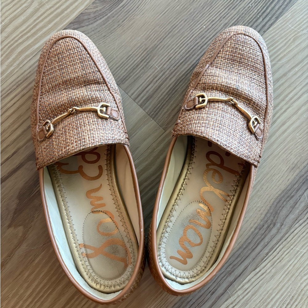 Sam Edelman Brown Loafers with Gold Buckle Detail